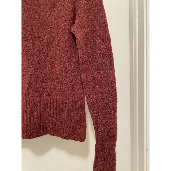 Madewell Wool Alpaca Blend Women's Pullover Burgundy Turtleneck Sweater Small - Picture 3 of 8